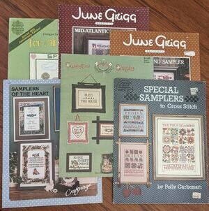 6 Cross Stitch Pattern Booklets Samplers Variety
